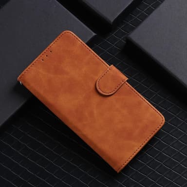 SKALO OnePlus Nord CE 2 Lite 5G Matt PU-Läder Plånboksfodral - Brun