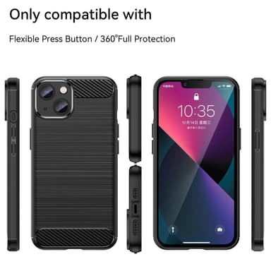 SKALO iPhone 14 Armor Carbon Stöttåligt TPU-skal - Svart