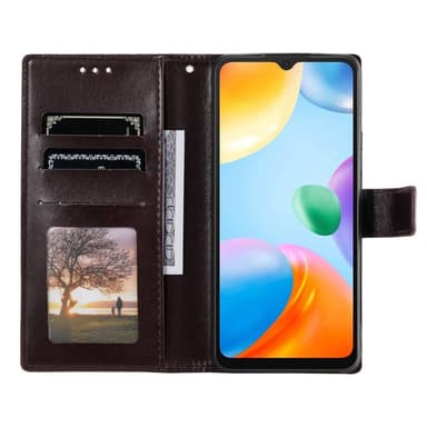 SKALO Xiaomi Redmi 10C Mandala Plånboksfodral - Mörkbrun
