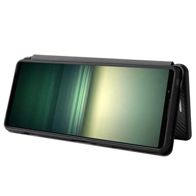 SKALO Sony Xperia 1 IV Carbon Fiber Plånboksfodral - Svart