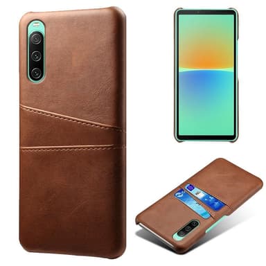 SKALO Sony Xperia 10 IV PU-Läder Korthållare Skal - Brun