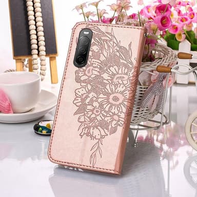 SKALO Sony Xperia 10 IV Mandala Plånboksfodral - Roséguld