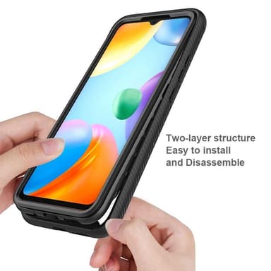 SKALO Xiaomi Redmi 10C Shockproof Clear Hybrid Skal - Svart