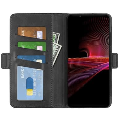 SKALO Sony Xperia 1 IV Premium Plånboksfodral - Svart