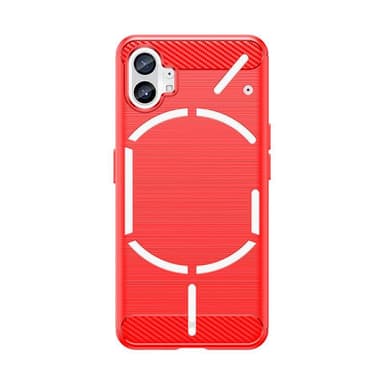 SKALO Nothing Phone (1) Armor Carbon Stöttåligt TPU-skal - Röd