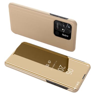 SKALO Xiaomi Redmi 10C Clear View Spegel fodral - Guld