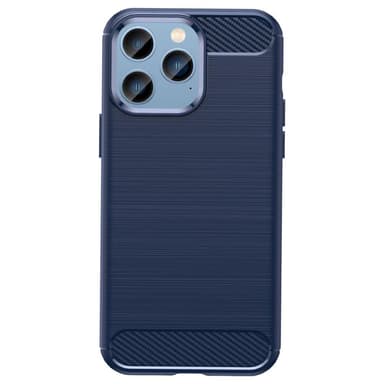SKALO iPhone 14 Pro Armor Carbon Stöttåligt TPU-skal - Blå