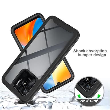 SKALO Xiaomi Redmi 10C Shockproof Clear Hybrid Skal - Svart