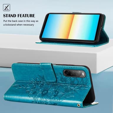 SKALO Sony Xperia 10 IV Mandala Plånboksfodral - Blå