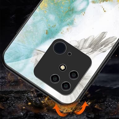 SKALO Xiaomi Redmi 10C Marmor Härdat Glas TPU-skal - Motiv 3