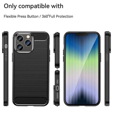SKALO iPhone 14 Pro Armor Carbon Stöttåligt TPU-skal - Svart