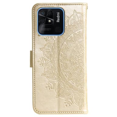SKALO Xiaomi Redmi 10C Mandala Plånboksfodral - Guld