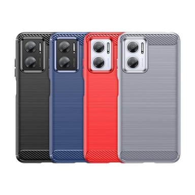 SKALO Xiaomi Redmi 10 5G Armor Carbon Stöttåligt TPU-skal - Svart