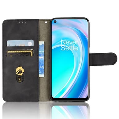 SKALO OnePlus Nord CE 2 Lite 5G Matt PU-Läder Plånboksfodral - Svart