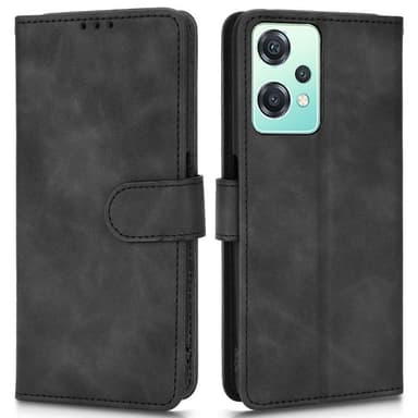 SKALO OnePlus Nord CE 2 Lite 5G Matt PU-Läder Plånboksfodral - Svart