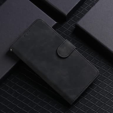 SKALO OnePlus Nord CE 2 Lite 5G Matt PU-Läder Plånboksfodral - Svart