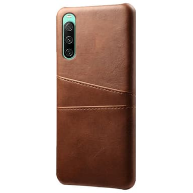 SKALO Sony Xperia 10 IV PU-Läder Korthållare Skal - Brun