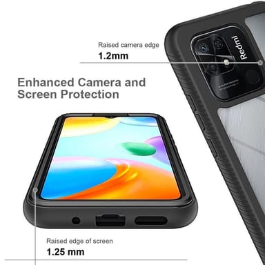 SKALO Xiaomi Redmi 10C Shockproof Clear Hybrid Skal - Svart