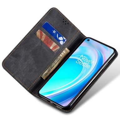 SKALO OnePlus Nord CE 2 Lite 5G Jeans Plånboksfodral - Svart