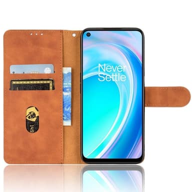 SKALO OnePlus Nord CE 2 Lite 5G Matt PU-Läder Plånboksfodral - Brun