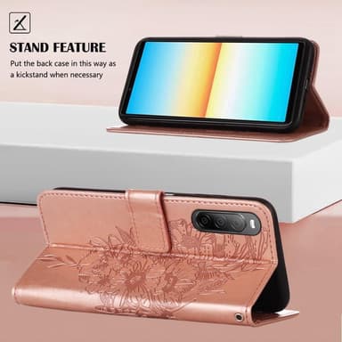 SKALO Sony Xperia 10 IV Mandala Plånboksfodral - Roséguld
