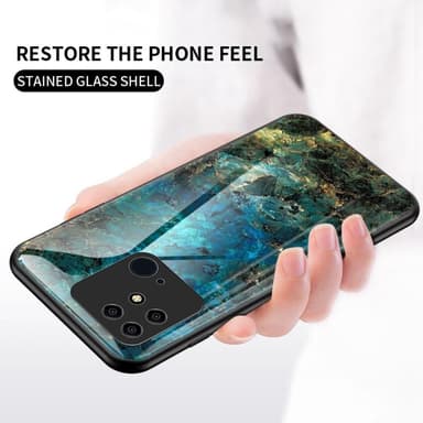 SKALO Xiaomi Redmi 10C Marmor Härdat Glas TPU-skal - Motiv 3