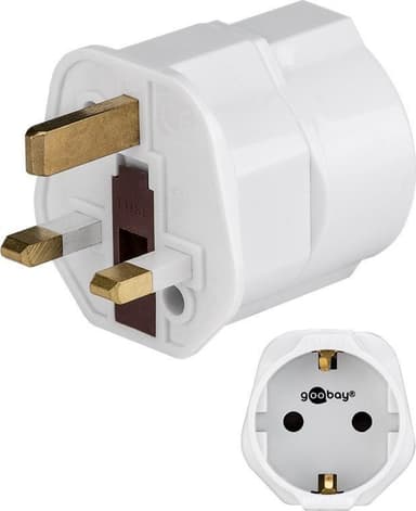 Goobay Nätadapter Storbritannien, vit