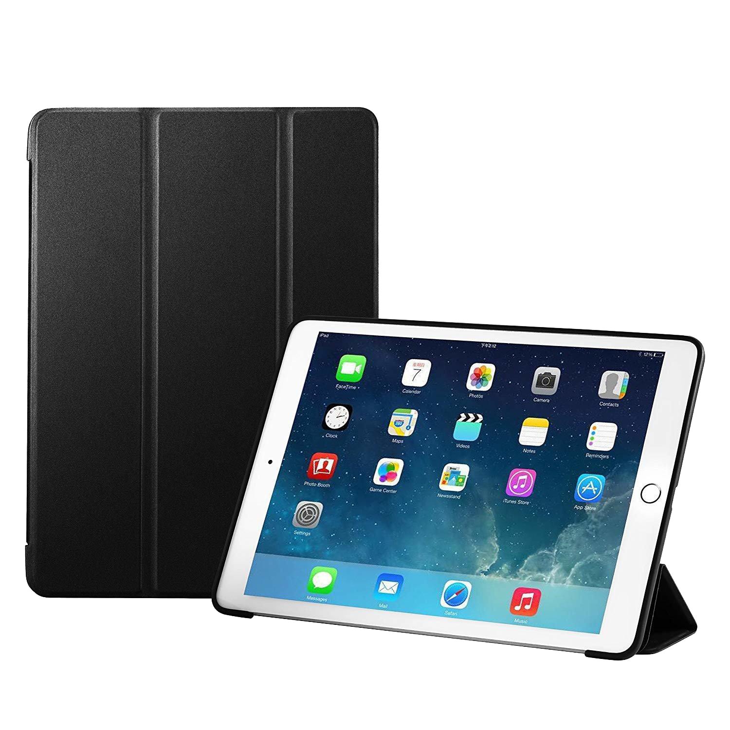iPad fodral 9.7 tum iPad 5/6 iPad Air 1/2 Smart Cover Case Svart