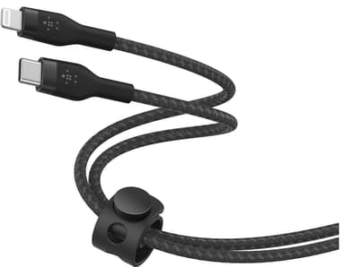Belkin BoostCharge Pro Flex USB-C till Lightning-kabel (svart)