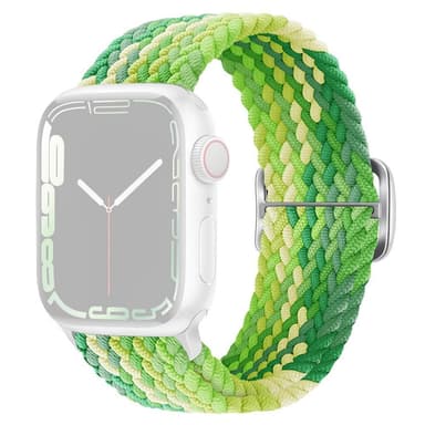 SKALO Flätat tygarmband Apple Watch 42/44/45/49mm - Grön-Limegrön
