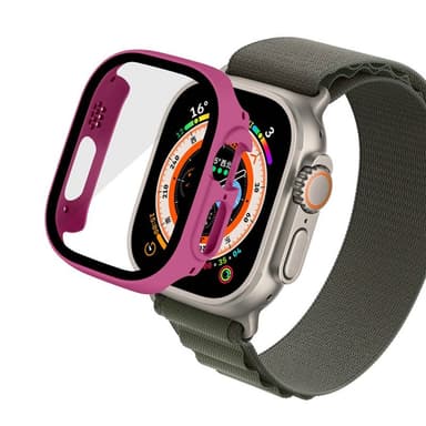 Skal med glasskydd Apple Watch Ultra (49mm) - Mörkrosa