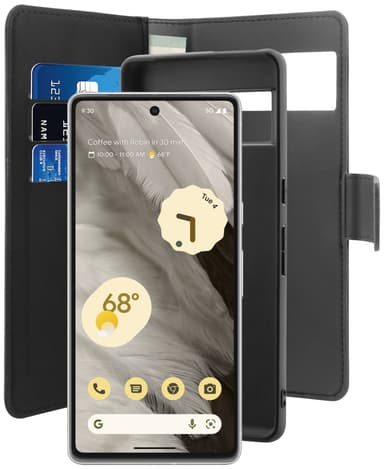 Puro 2-i-1 Google Pixel 7 plånboksfodral (svart)