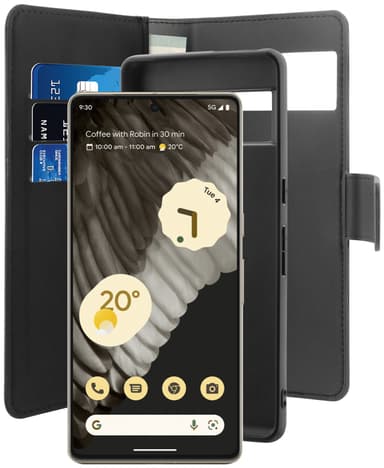 Puro 2-i-1 Google Pixel 7 Pro plånboksfodral (svart)