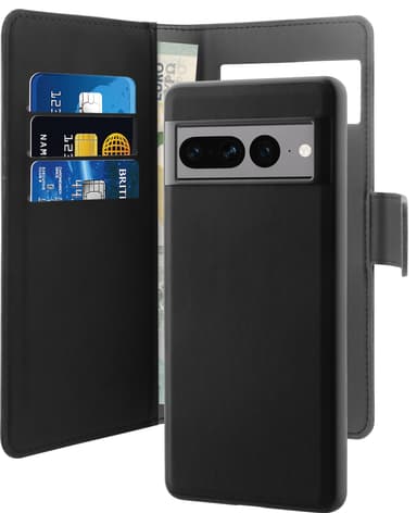 Puro 2-i-1 Google Pixel 7 Pro plånboksfodral (svart)