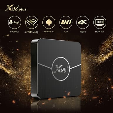 TV Box Android 11.0 S905W2 USB 2.0 Ultra HD 4K 2.4G BT Svart