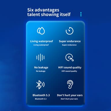 Trådlösa hörlurar Bluetooth 5.3 ENC brusreducerande IPX7 Svart