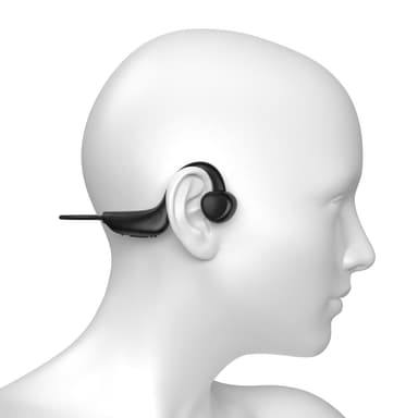Bluetooth 5.2 sporthörlurar med bygel/band Svart