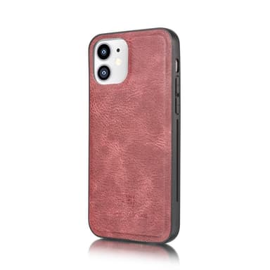 DG.MING iPhone 12 Mini Split Läder Plånboksfodral - Röd