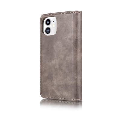 DG.MING iPhone 12 Mini Split Läder Plånboksfodral - Grå