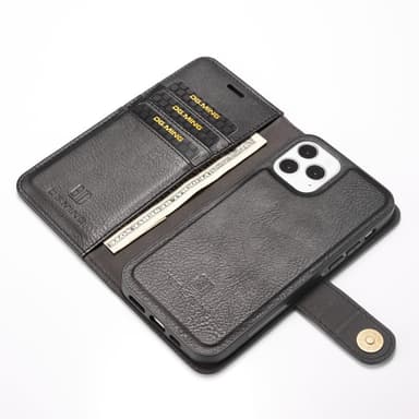 DG.MING iPhone 12 Pro Max Split Läder Plånboksfodral - Svart