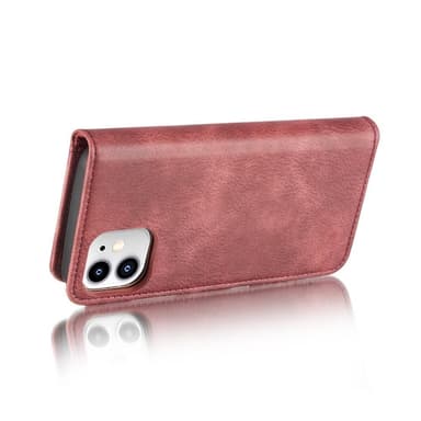 DG.MING iPhone 12 Mini Split Läder Plånboksfodral - Röd