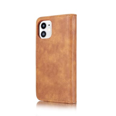 DG.MING iPhone 12 Mini Split Läder Plånboksfodral - Brun