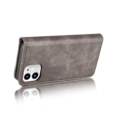 DG.MING iPhone 12 Mini Split Läder Plånboksfodral - Grå