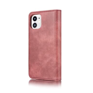 DG.MING iPhone 12 Mini Split Läder Plånboksfodral - Röd