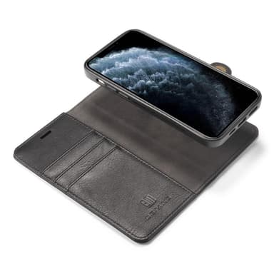 DG.MING iPhone 12 Pro Max Split Läder Plånboksfodral - Svart
