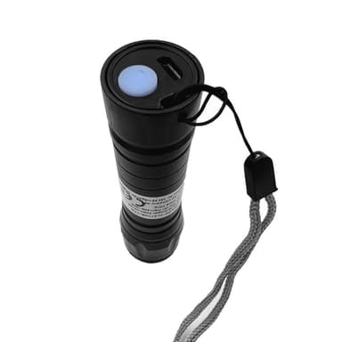 Liten ficklampa med COB sidoljus Svart
