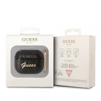Guess AirPods 3 Skal Glitter Flakes Svart