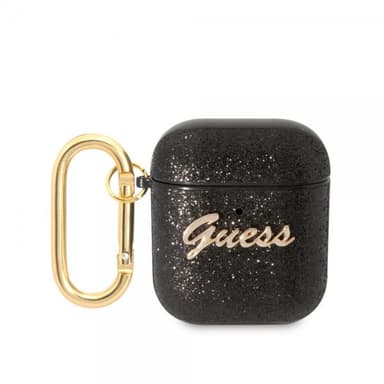 Guess AirPods 1/2 Skal Glitter Flakes Svart