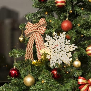 Glitter Christmas Snowflake Ornament 3-pack Vit