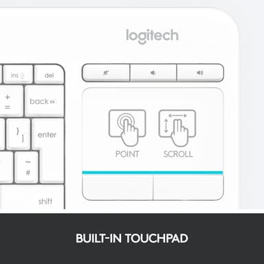 Logitech Tangentbord Wireless Touch K400 Plus (vit)